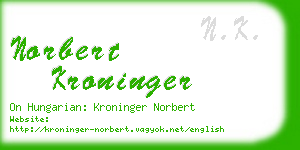 norbert kroninger business card